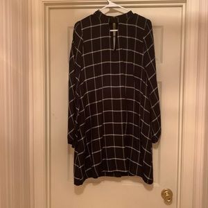 Black check dress